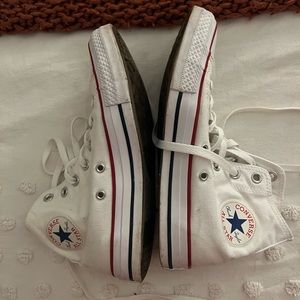 White converse high top size 8